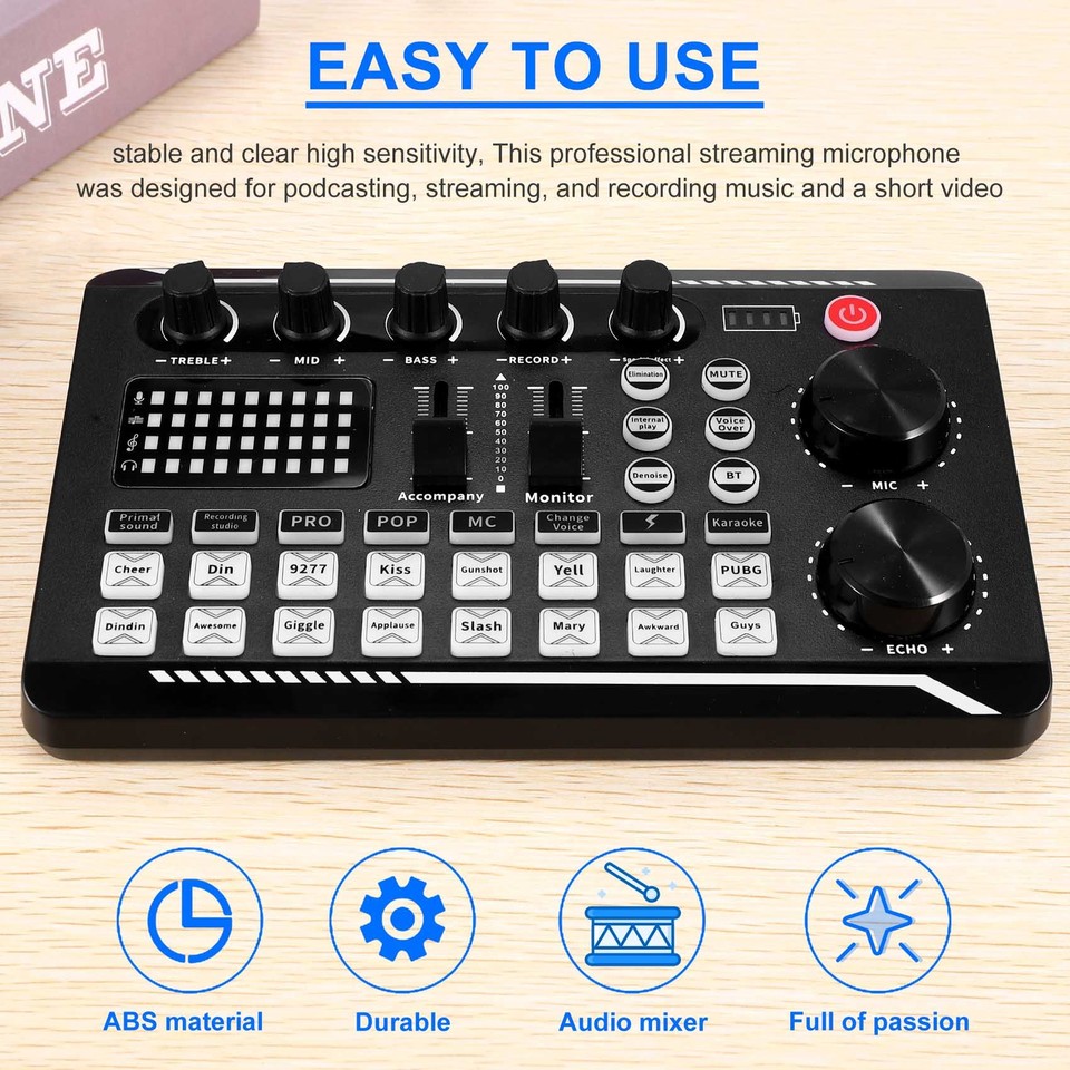 Audio Mixer,Live Sound Card and Audio Interface with DJ Mixer Effects ...