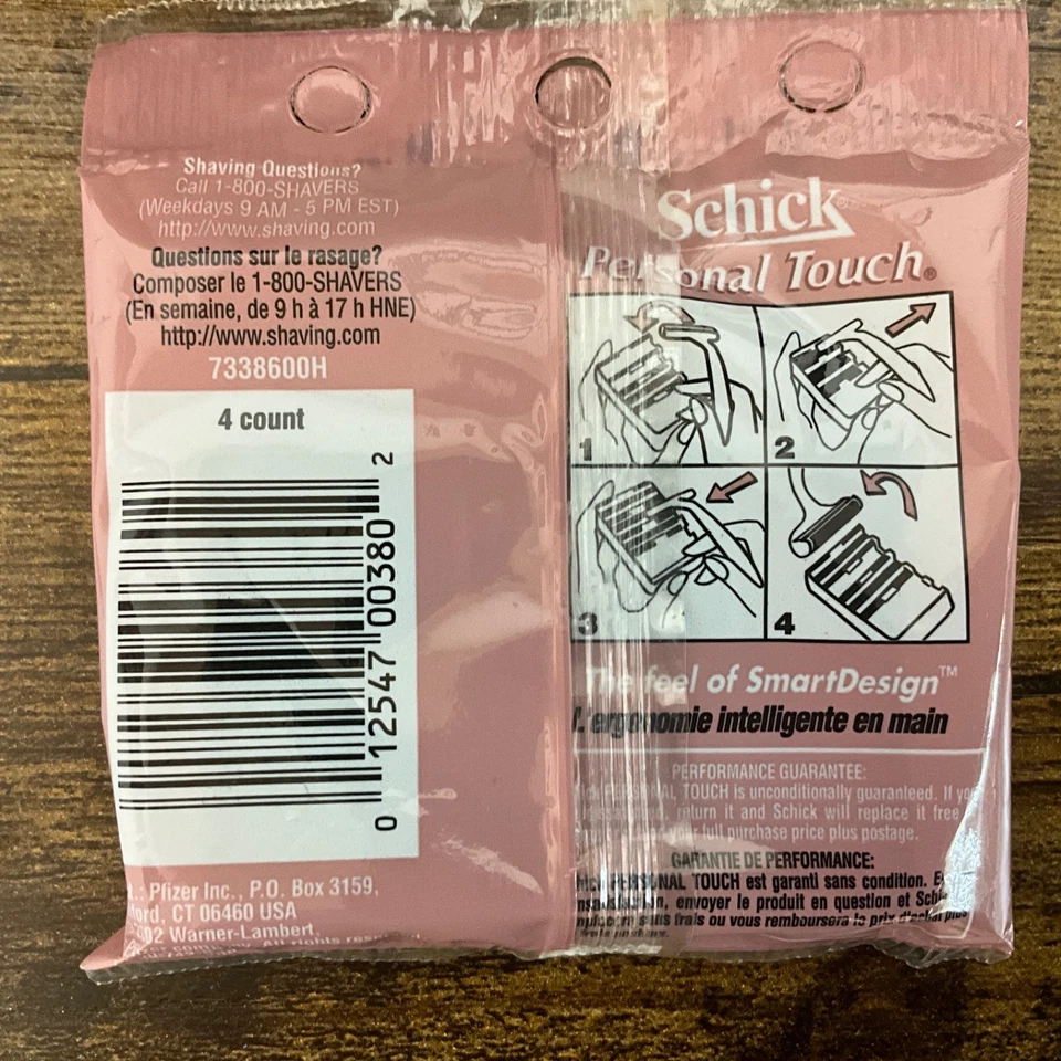 Cartucho de afeitar Schick Personal Touch con vitamina E y aloe, 4 recambios Foto 2 de 2