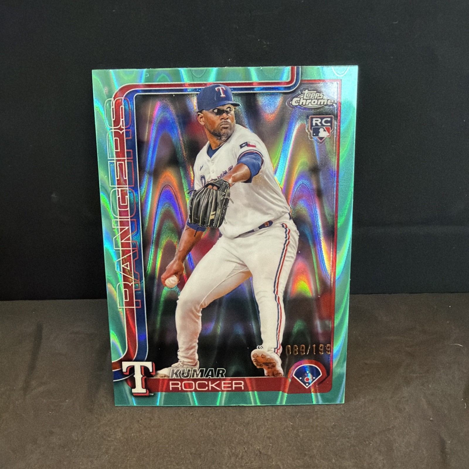 2025 Topps Chrome Kumar Rocker #73 Aqua RayWave Refractor /199 Rookie