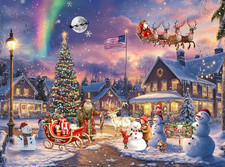 Jigsaw Puzzle 1000 Pieces for Adults, Christmas Snowy Night,Challenging Adult Pu