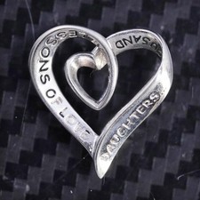 sterling silver 925 double heart pendant  thousand lessons of love daughters
