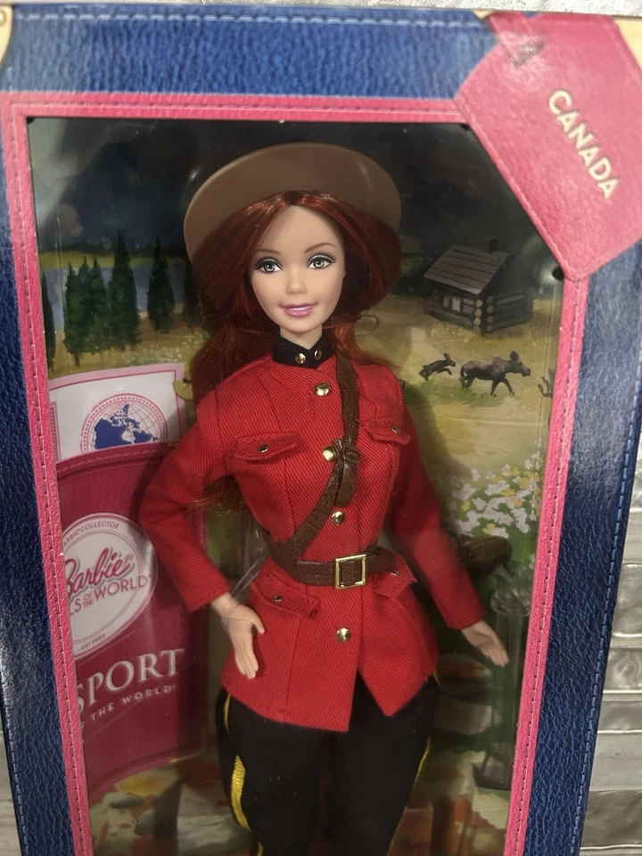 Mattel Barbie Muñecas del Mundo Canadá Etiqueta Rosa Figura, Mattel X8422 Nuevo en Caja Foto 2 de 4