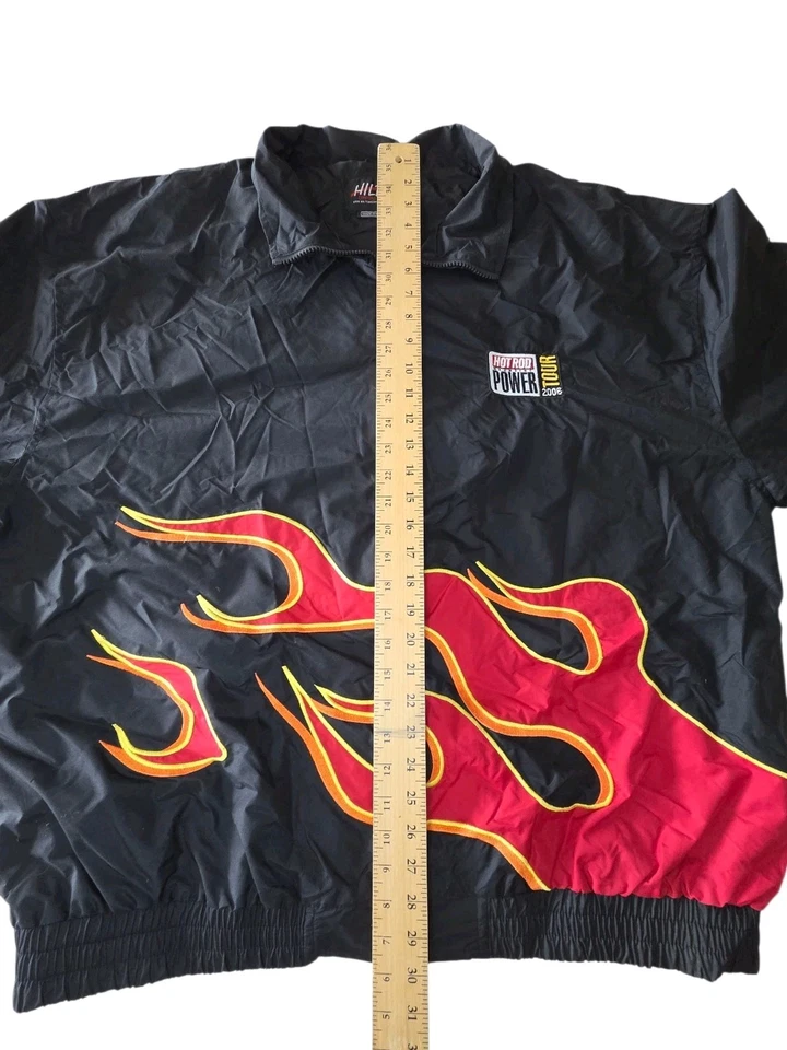 Hot Rod Magazine Power Tour 2006 Jacket Mens 3XL Black Flames Hilton - Image 3 of 4