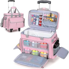 Rolling Sewing Machine Case with Multiple Pockets, Sewing Machine Bag