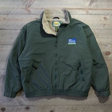 Cabelas Jacket Mens XL Fleece Lined Nylon Green Trout Unlimited Ray Bergman Fly