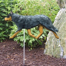 Australian Cattle Dog Outdoor Garden Sign Hand Painted Figure Blue
