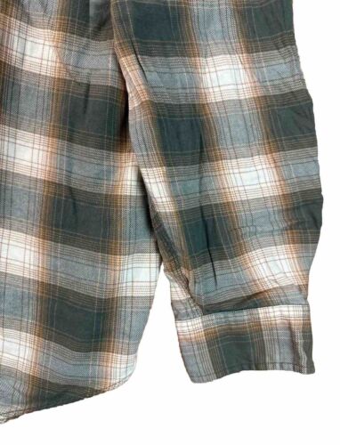 Camicia vintage doppia RL RRL 3 stelle etichetta plaid flanella verde marrone pesante uomo XL - Foto 6 di 11