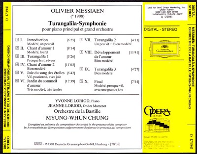 Olivier Messiaen CD Turangalila-Symphonie - Myung-Whun Chung