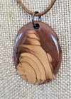 Genuine Polished Petrified Shell Fossil - Pendant Necklace on Leather Cord 30"