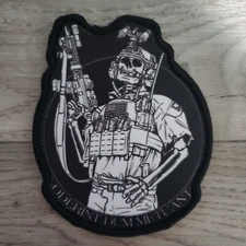 SKELETON WARRIOR Sarcastic Fun Tactical Morale Patch Hook and Loop