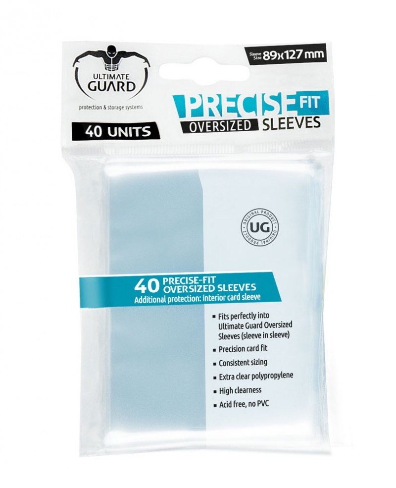 40 Ultimate Guard Precise-Fit Sleeves Oversized transparent (89x127mm)