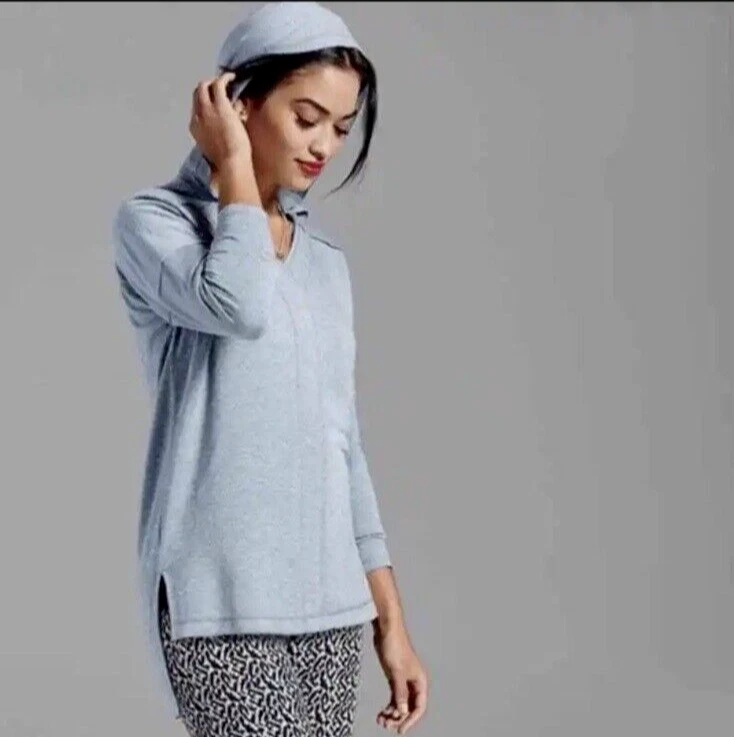 Cabi Womens Easy Pullover Hoodie Tunic Size Small Hooded Top Slate Blue #3129