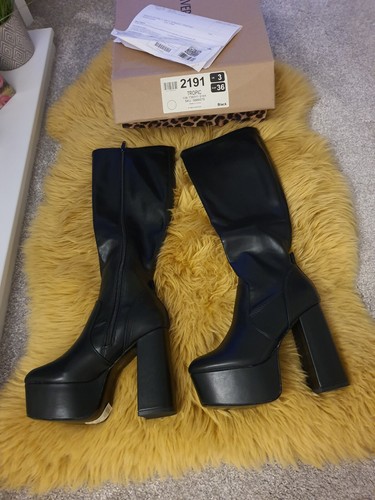 river island boots platform knee high boots size 3 new | eBay