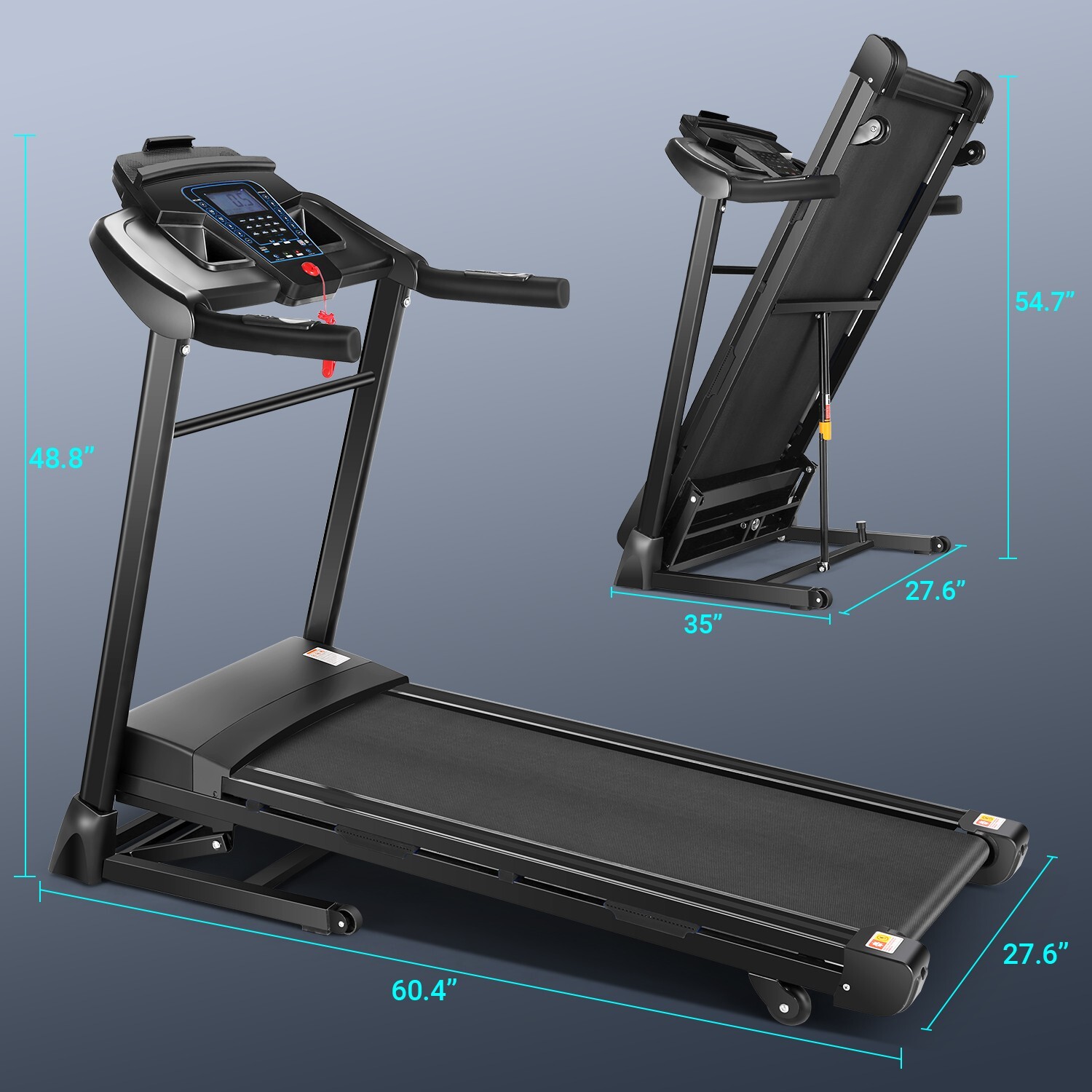 3.25 HP Folding Treadmill with 15% Auto Incline Running Machine for Home & Gym#