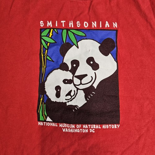 National Museum Natural History Washington DC Panda Youth T-Shirt Small Red R4a - Picture 2 of 9