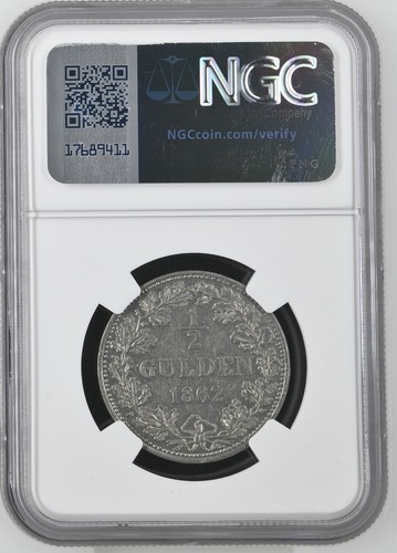 1862/1982 Germany Sossenheim Volksbank 120th Anniversary 1/2 Gulden NGC MS60 - Picture 2 of 2
