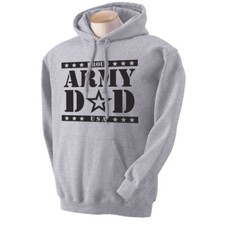 Proud Army Dad Hooded Sweatshirt in Sport Gray - Adult Small to 5X-Large