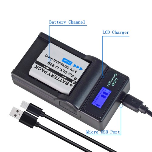 2x DB-110 Battery +USB LCD Charger for Ricoh GR3 GR III GRIII GRIIIX GR3X - Picture 7 of 12
