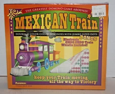 Puremco Mexican Train Dominoes NEW NIP Whistle Double 12 Color Coded Domino