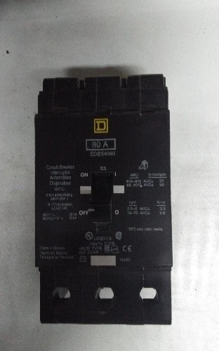 Schneider Electric 3-Pole 80A Mini Circuit Breaker (EDB34080)