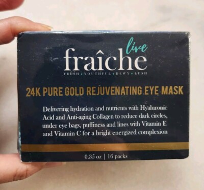 Fraiche Live 24 Pure Gold Rejuvenating Vegan Eye Mask 16 Packs