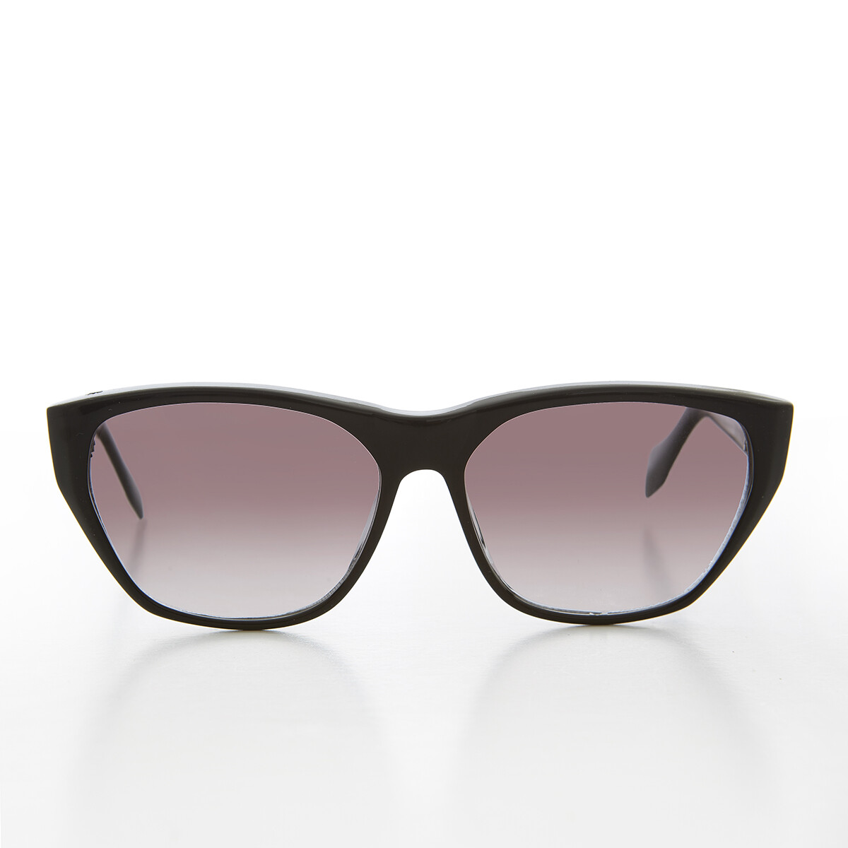 Black Angular Rectangle Unisex Vintage Sunglass S… - image 1