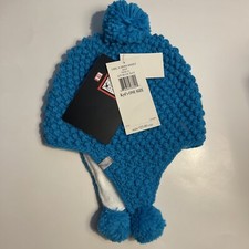 Girls SPYDER Bitsy Brrr Berry Hand Knit Winter Hat. Blue Ray. MSRP - 25.00