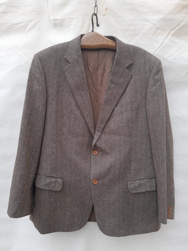 Burberry London Blazer Mens Extra Large Brown Wool Cashmere Mix Made in Spain - Picture 2 of 14