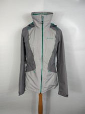 Quechua Decathlon Women's Grey Hooded Rain Coat Outdoor Hiking Jacket Size M
