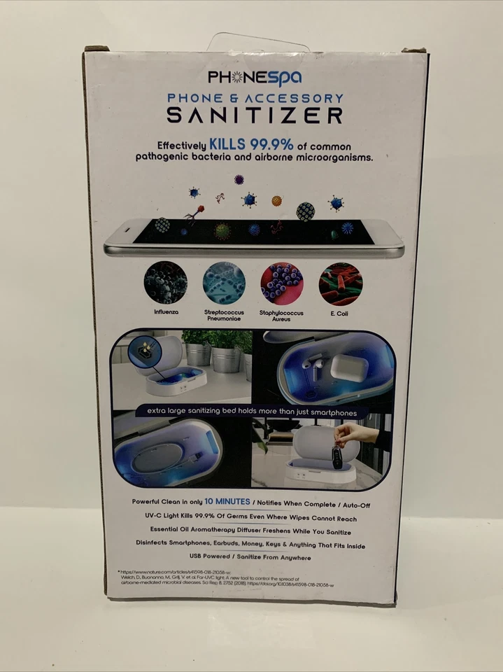 Teléfono Celular Tzumi Spa y Accesorio Desinfectante Blanco UV-C Nuevo En Caja Abierta Foto 2 de 2