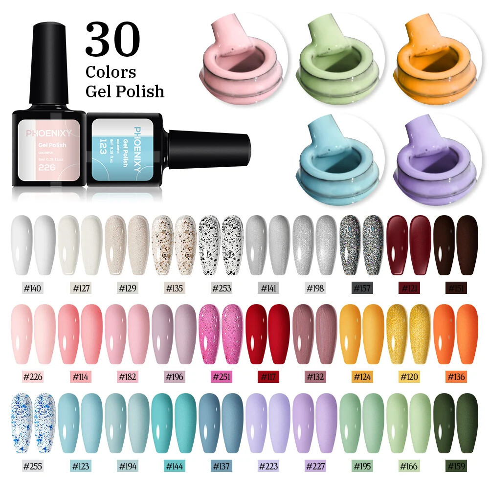 8ML 30/20 PCS Gel Nail Polish Kit Gel Soak Off UV Gel Nail Art
