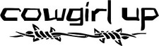 Cowgirl Up VINYL DECAL Sticker Horse Trailer Truck Ranch Pony Country Farm