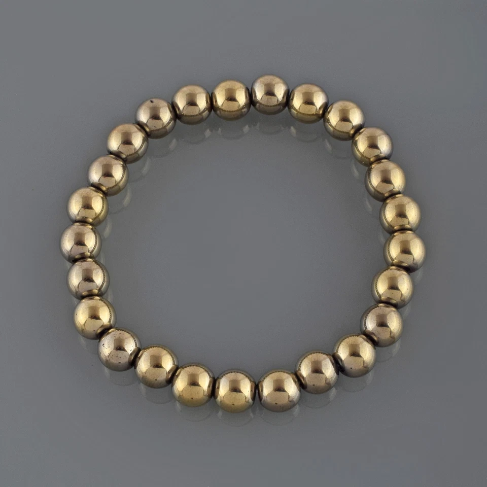Natural Dorado Pirita 8mm Cuentas Redondas Mano Elástico Curación Gema Pulsera - Imagen 4 de 4