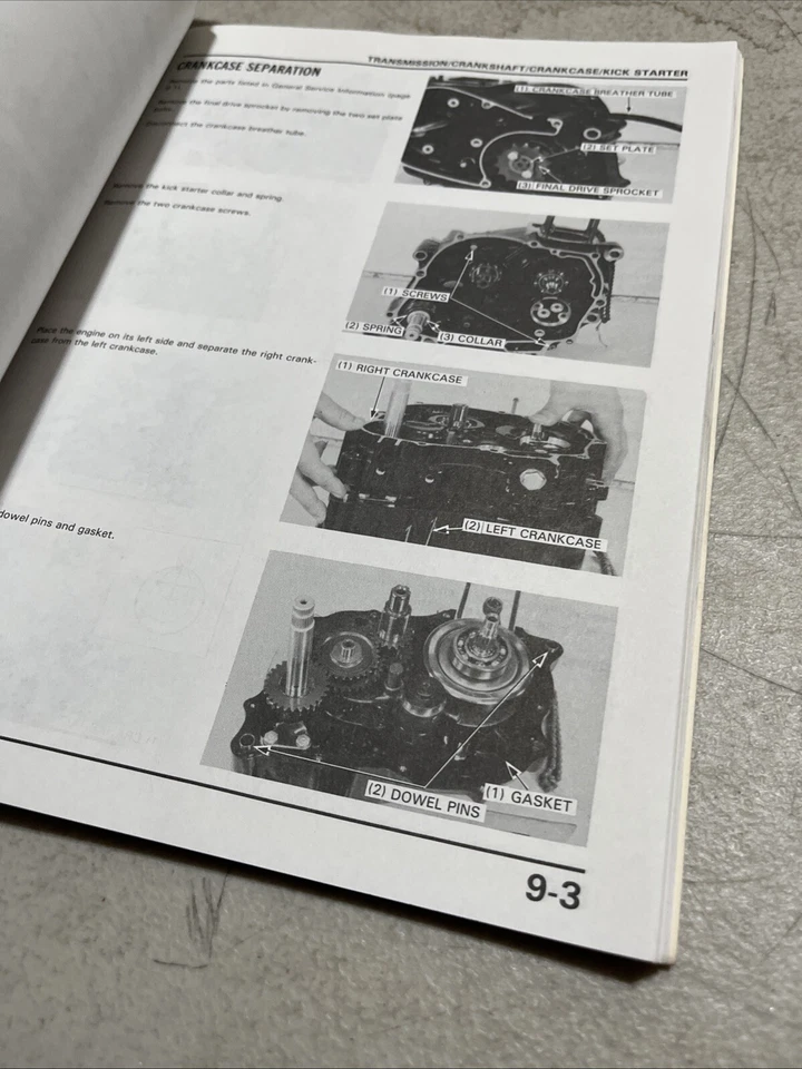 86 87 88 89 90 91 92 93 1994 Honda XR80R XR100R manual de servicio 61GN109 Foto 4 de 4