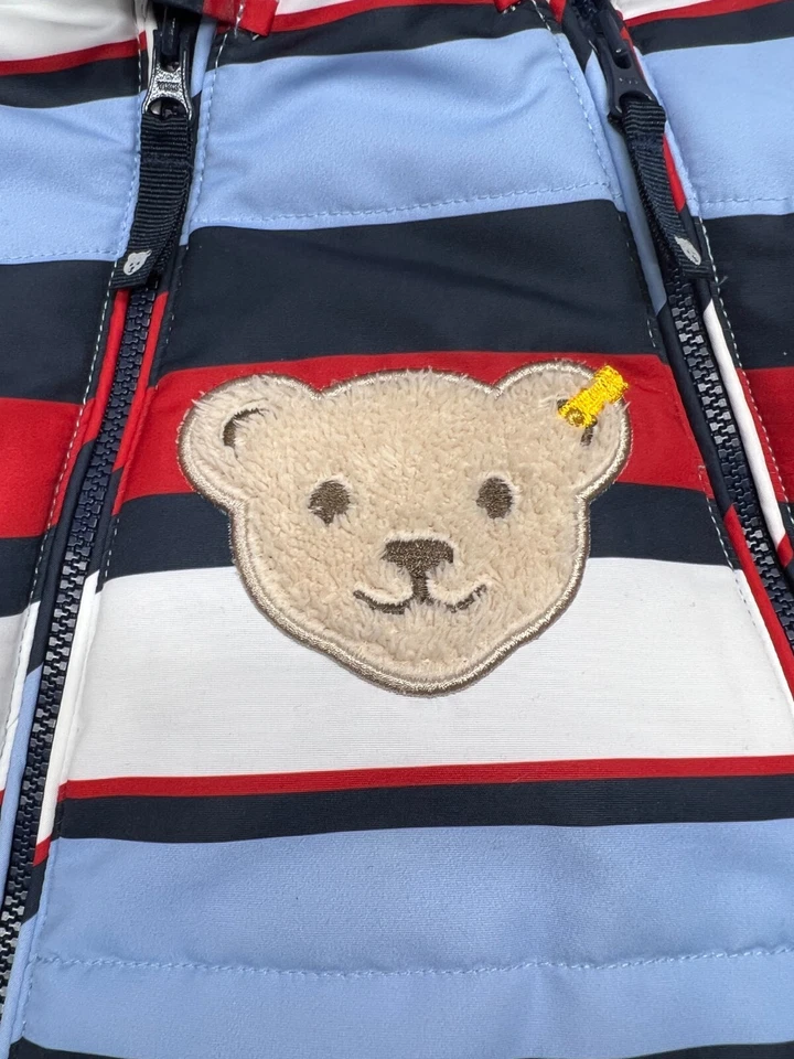 Traje de nieve Steiff bebé niño con capucha talla 6-9 meses con capucha cremallera ropa exterior Foto 3 de 4