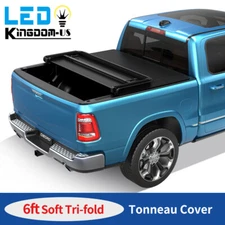 6FT Truck Bed Tonneau Cover Soft Tri-Fold for 2005- 2021 Nissan Frontier w/ Lamp
