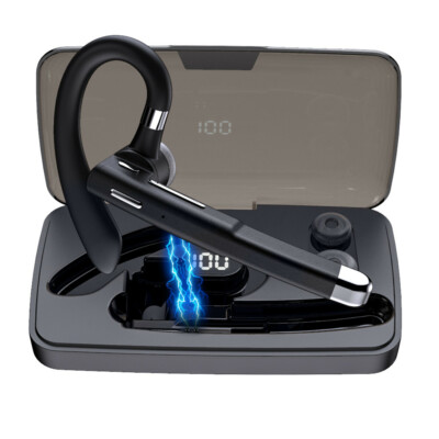 Wireless Bluetooth Handsfree Earphone Ear Hook Headset with Charging Case