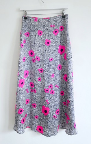 Mercy Delta Wray Romance Pink Poppy Silk Midi Skirt New Tagged
