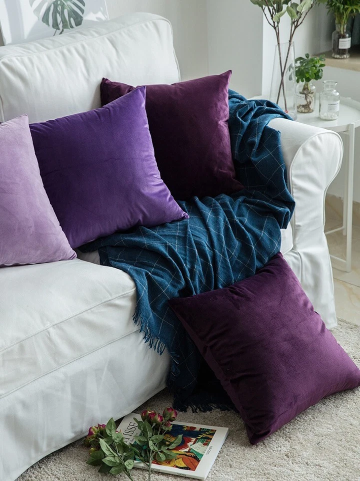 Plush Velvet Cushion Covers Sofa Pillow Cases Soft Cushion Cover 18 x18" 20 x 20 - Image 2 of 4