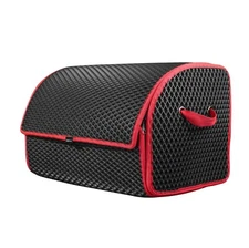 Car Trunk Organizer 48L – Durable EVA Storage Bin, Removable Divider Black | Red