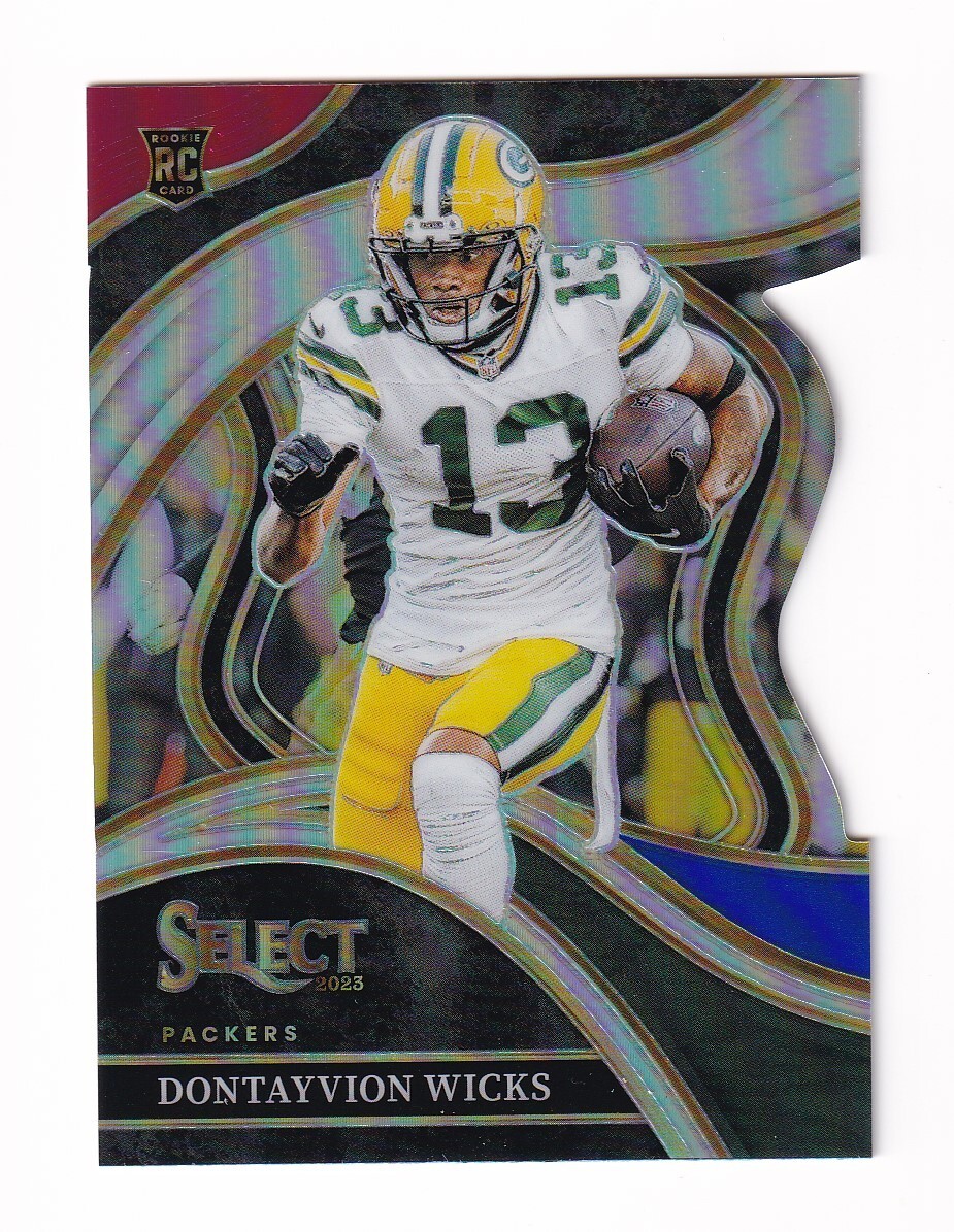 2023 SELECT FOOTBALL DONTAYVION WICKS CLUB RED & BLUE PRIZM DIE-CUT ROOKIE