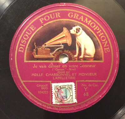 Marie Charbonnel, Rene Lapelletrie   78 rpm Gram Y68: Carmen-Je vais danser