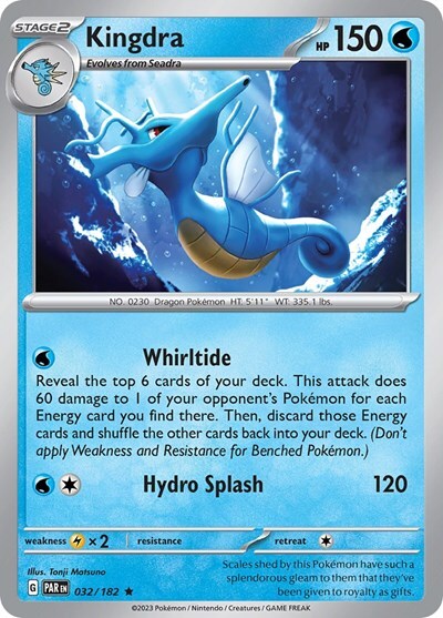 1x Kingdra (#032/182) - Holofoil NM Eng Pokemon - SV04: Paradox