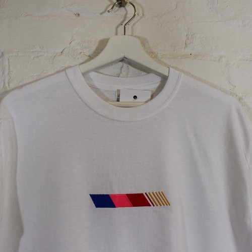 Nascar Stripe Hip Hop Odd Future White Black Tee T-shirt by Actual Fact - Picture 2 of 9