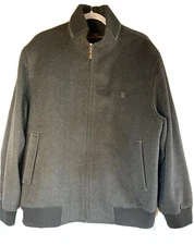 Men’s Kinloch Anderson Scotland Gray Lambswool Zip Jacket Sweater Size XL READ