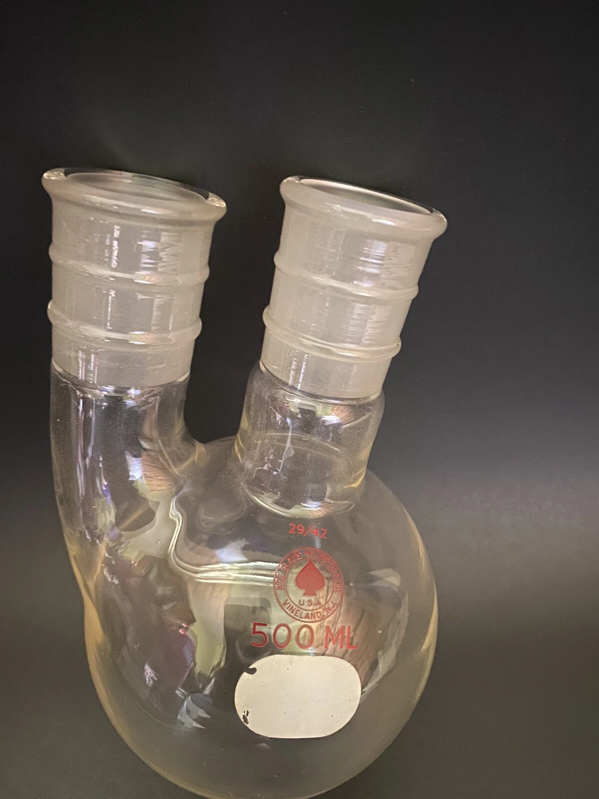 Ace Glass Inc Two Head 500ml Round Bottom Flask 29 42