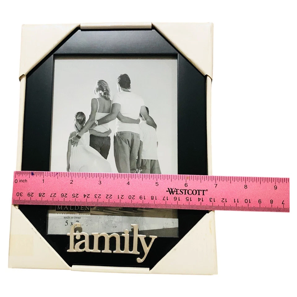 Family Picture Black Frame Wood 5x7 Tabletop Desktop NOS - Image 4 of 4