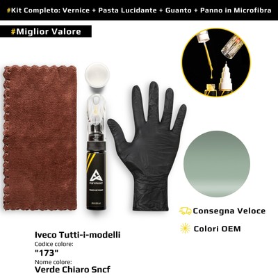 Touch Up Paint for Iveco All Models Kit 173 Light Green Sncf