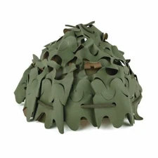 Authentic French Army Woodland Camo Helmet Net Cover Reversible Salade leaf 