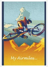 MY AIRMILES CYCLING MOUNTAIN BIKE -  Retro METAL wall sign plaque GARAGE A5 A4